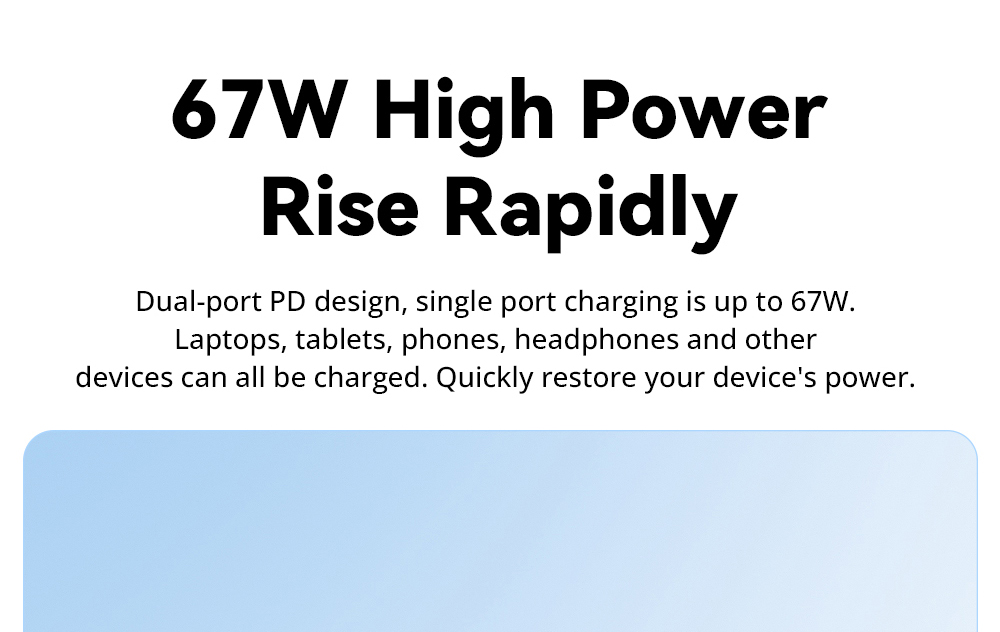 ESSAGER 67W GaN Desktop Charger, 2 USB-A + 2 Type-C, PD3.0 QC 3.0 Fast Charging, Intelligent Charging Protection, for MacBook Samsung POPC iPhone 15 Laptop - UK Plug