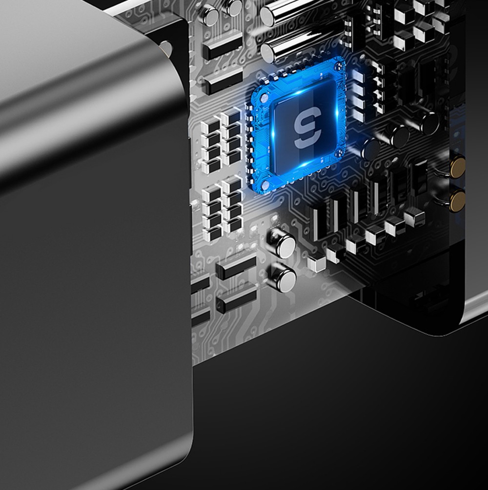 ESSAGER 20W GaN Charger, USB-A Type-C Dual Port, QC 3.0 PD 3.0 Quick Charging, EU Plug, for iPhone Huawei Samsung Mobile Phones Tablets - White