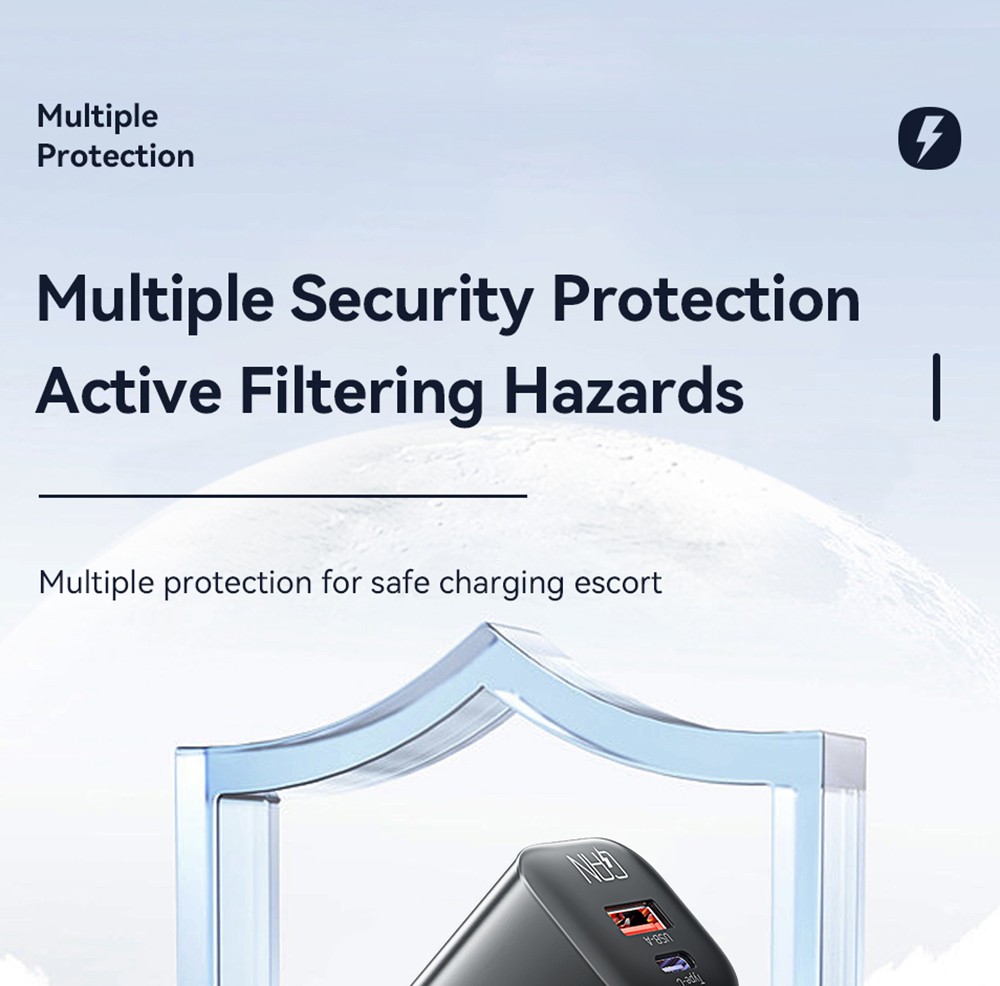 ESSAGER 20W GaN Charger, USB-A Type-C Dual Port, QC 3.0 PD 3.0 Quick Charging, EU Plug, for iPhone Huawei Samsung Mobile Phones Tablets - White