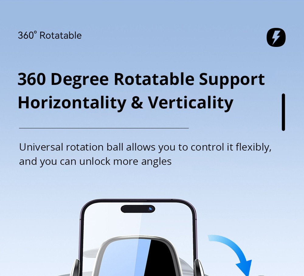 Essager Qi 15W Wireless Charger Car Phone Holder, Air Outlet Mount, for iPhone 14 13 12 X Pro Max / Xiaomi Huawei Fast Charging