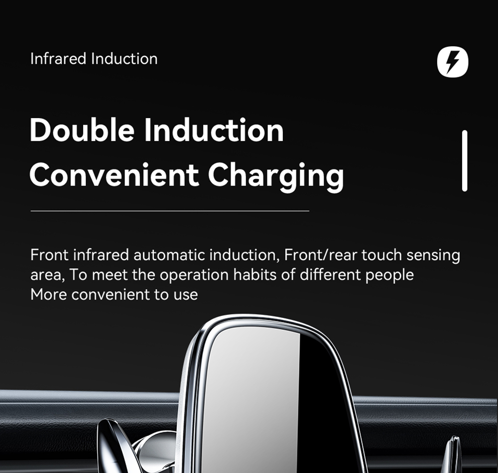 Essager Qi 15W Wireless Charger Car Phone Holder, Air Outlet Mount, for iPhone 14 13 12 X Pro Max / Xiaomi Huawei Fast Charging