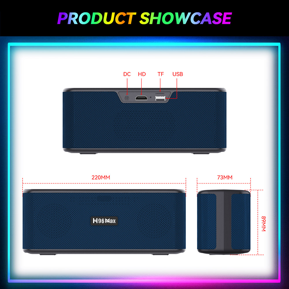 H96 Max M7 TV Box Media Player Speaker, RK3528 Quad-core, 4GB+32GB, Android 13, Bluetooth 5.1, 2.4G/5G Dual-band WiFi, 1*HDMI 1*DC 1*TF Card Slot 1*USB 2.0 - US Plug