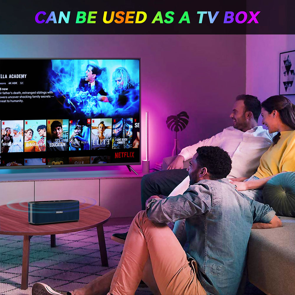 H96 Max M7 TV Box Media Player Speaker, RK3528 Quad-core, 4GB+32GB, Android 13, Bluetooth 5.1, 2.4G/5G Dual-band WiFi, 1*HDMI 1*DC 1*TF Card Slot 1*USB 2.0 - US Plug