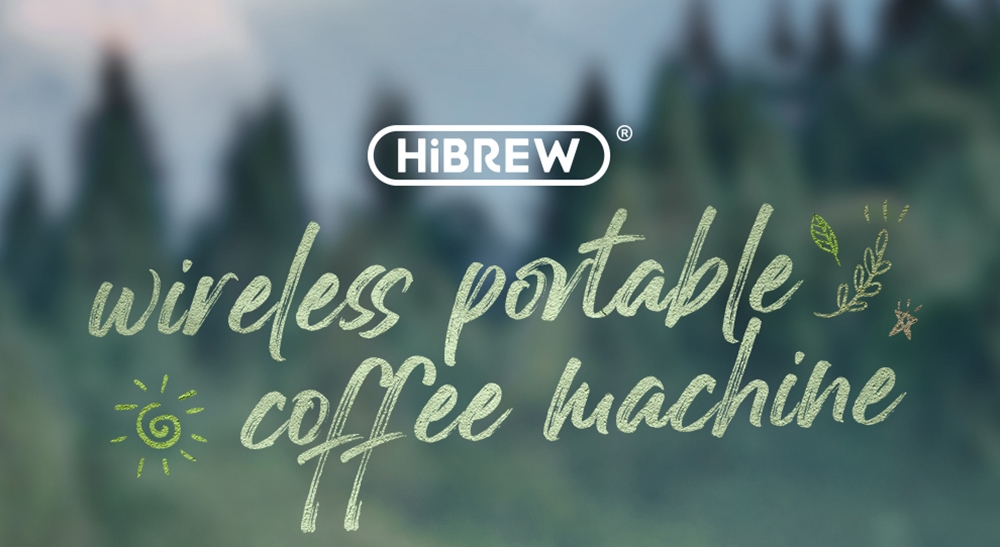 HiBREW H4B Wireless Portable 3 in 1 Espresso Coffee Maker, 15 Bar Pressure, 2200mAh Rechargeable Battery, with Adapter Storage Bag Bracket
