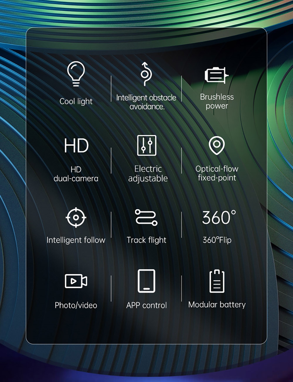 JJRC H117 Color Changing Drone, HD Dual Camera, Optical Flow Positioning, APP Control - 1 Battery, Black