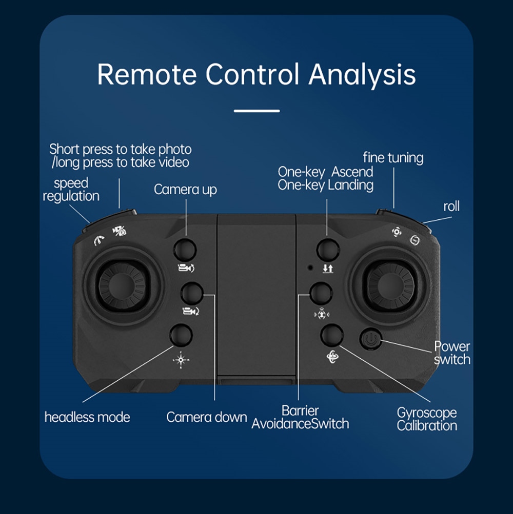 JJRC H117 Color Changing Drone, HD Dual Camera, Optical Flow Positioning, APP Control - 1 Battery, Black