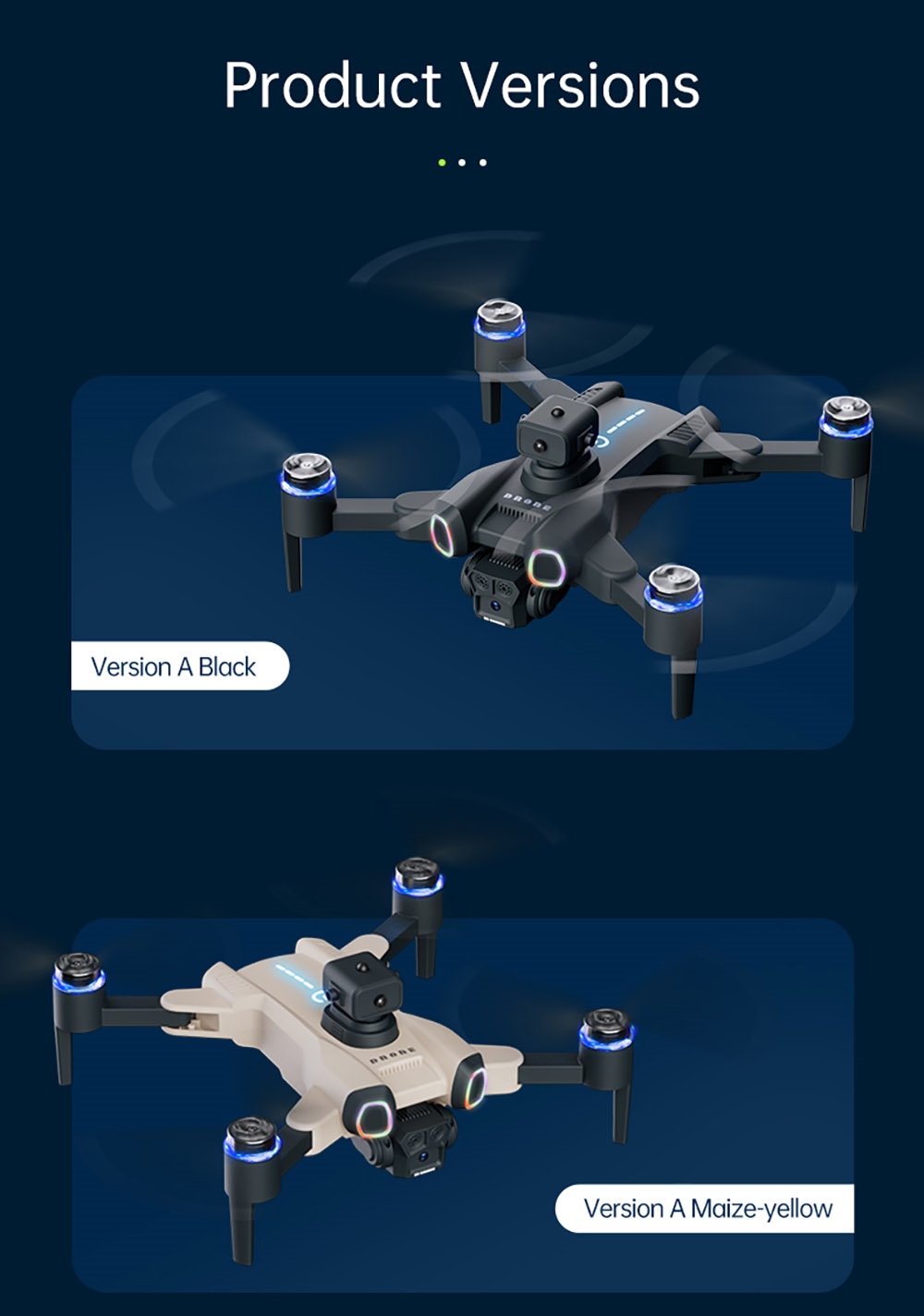 JJRC H117 Color Changing Drone, HD Dual Camera, Optical Flow Positioning, APP Control - 1 Battery, Black