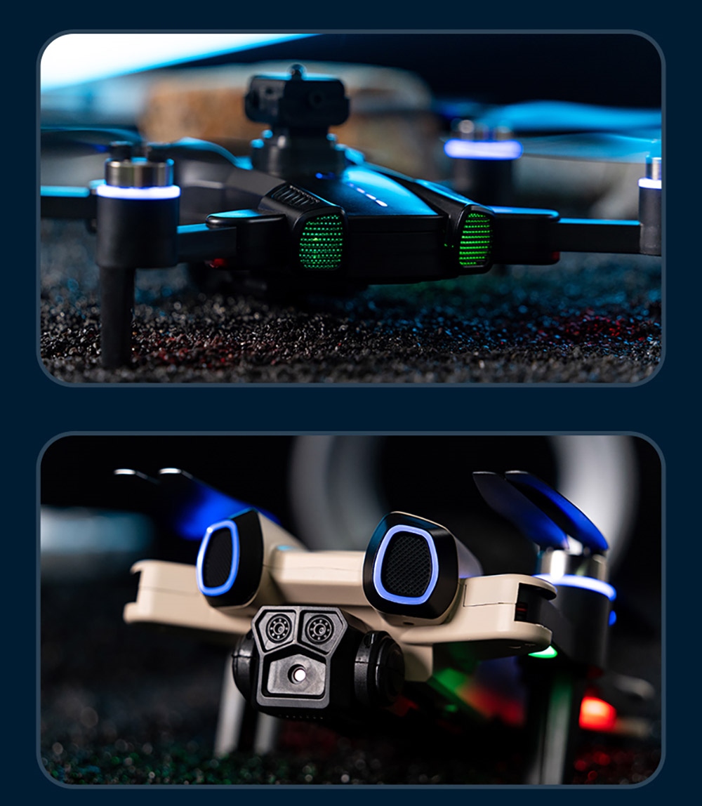 JJRC H117 Color Changing Drone, HD Dual Camera, Optical Flow Positioning, APP Control - 1 Battery, Black