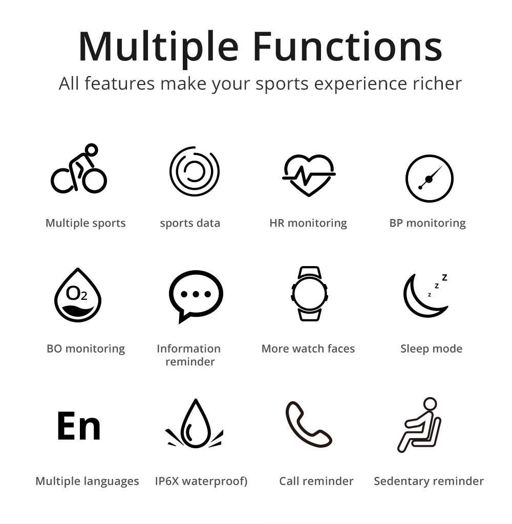 LOKMAT ATTACK Smart Watch 1.28 inch TFT Full Touch Screen Heart Rate Monitor Blood Pressure Blood Oxygen Sports Watch - Green