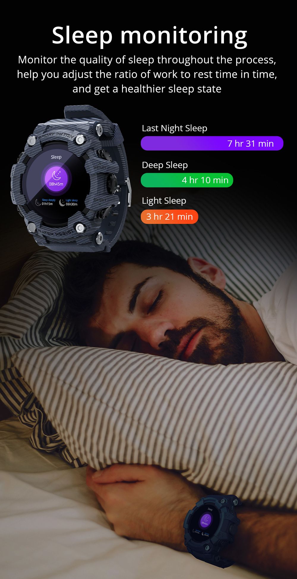 LOKMAT ATTACK Smart Watch 1.28 inch TFT Full Touch Screen Heart Rate Monitor Blood Pressure Blood Oxygen Sports Watch - Green