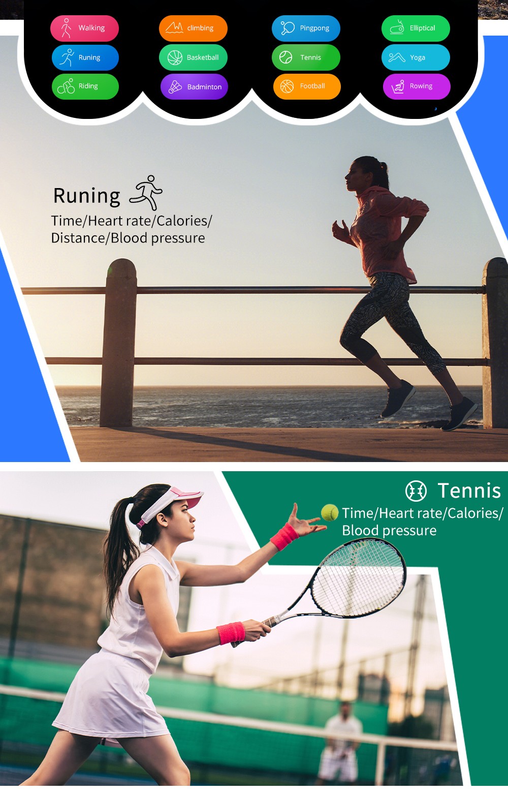 LOKMAT ATTACK Smart Watch 1.28 inch TFT Full Touch Screen Heart Rate Monitor Blood Pressure Blood Oxygen Sports Watch - Green