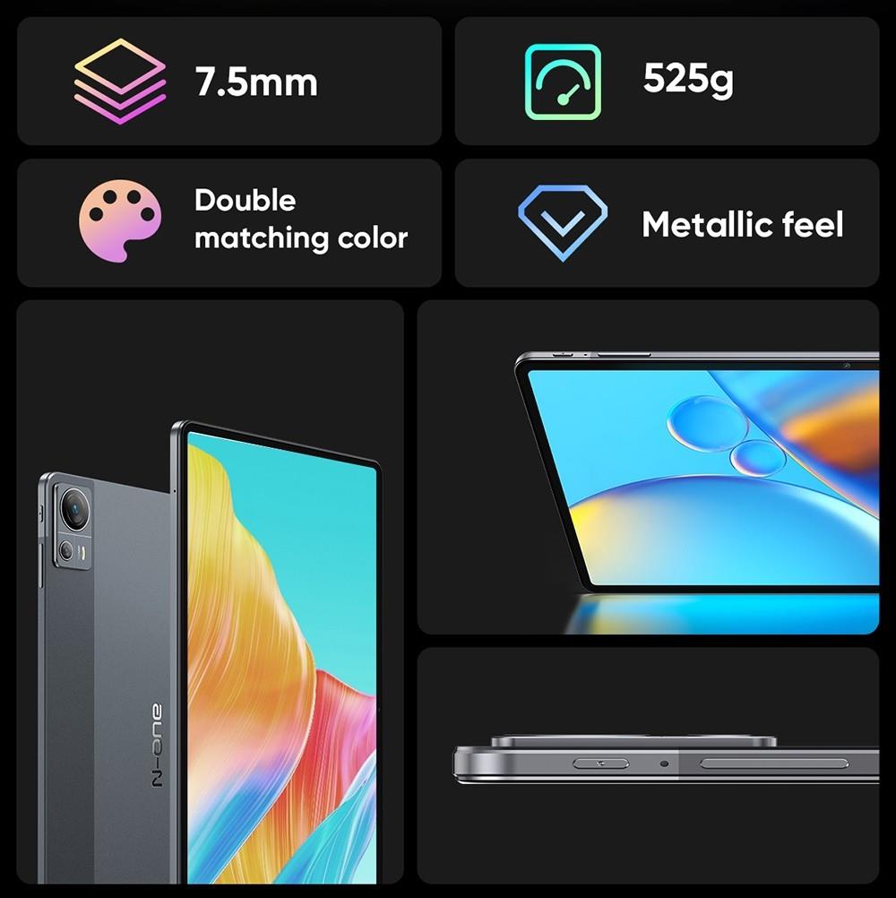 N-one NPad X1 Android 13 Tablet with Leather Case & Tempered Film Set, 11'' IPS Screen, MTK Helio G99, 8GB RAM 128GB UFS ROM, 2.4/5G WiFi Bluetooth 5.0, 8600mAh 18 PD Fast Charging, Dual 4G LTE, GPS/Galileo/GLONASS/BDS, Face Recognition, Widevine L1