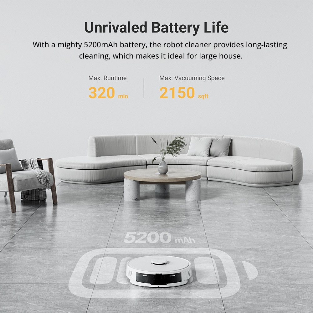 Neakasa NoMo N3 Robot Vacuum Cleaner with Self-Emptying Station, 4000Pa Suction, LDS + SLAM Navigation, 2.5L Dustbin, 5200mAh Battery, 320 Mins Max Runtime, Multi-Floor Mapping, App/Voice Control