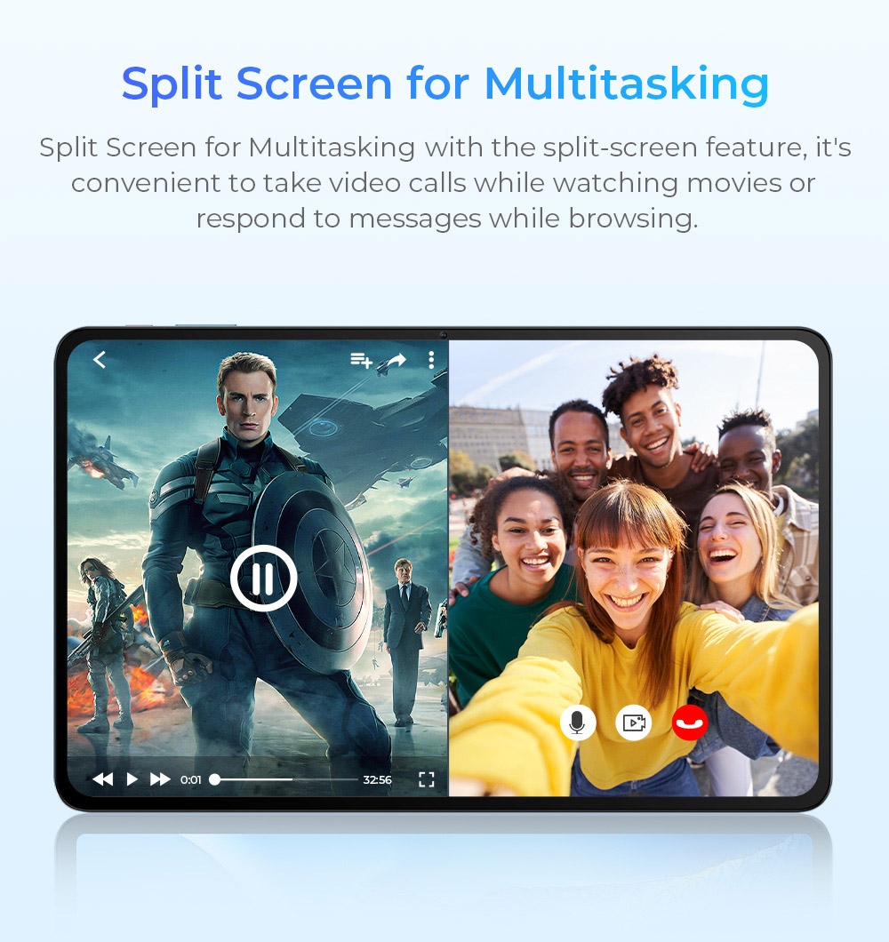 OUKITEL OT5 12-Inch Tablet, Android 13, 2000x1200 IPS Screen, MediaTek Helio G99, 12GB RAM 256GB ROM, 11000mAh Battery, Support Dual SIM Card, GPS/GLONASS/BDS/Galileo, 8MP Front Camera+16MP Main Camera+2MP Macro Camera, Bluetooth 5.2 - Black