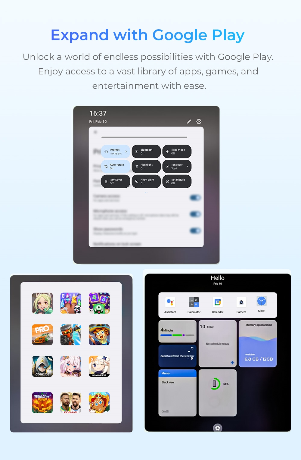 OUKITEL OT5 12-Inch Tablet, Android 13, 2000x1200 IPS Screen, MediaTek Helio G99, 12GB RAM 256GB ROM, 11000mAh Battery, Support Dual SIM Card, GPS/GLONASS/BDS/Galileo, 8MP Front Camera+16MP Main Camera+2MP Macro Camera, Bluetooth 5.2 - Black