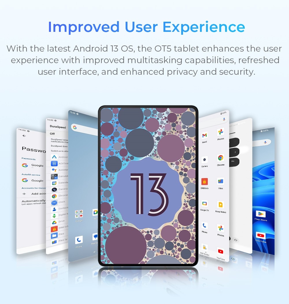 OUKITEL OT5 12-Inch Tablet, Android 13, 2000x1200 IPS Screen, MediaTek Helio G99, 12GB RAM 256GB ROM, 11000mAh Battery, Support Dual SIM Card, GPS/GLONASS/BDS/Galileo, 8MP Front Camera+16MP Main Camera+2MP Macro Camera, Bluetooth 5.2 - Green