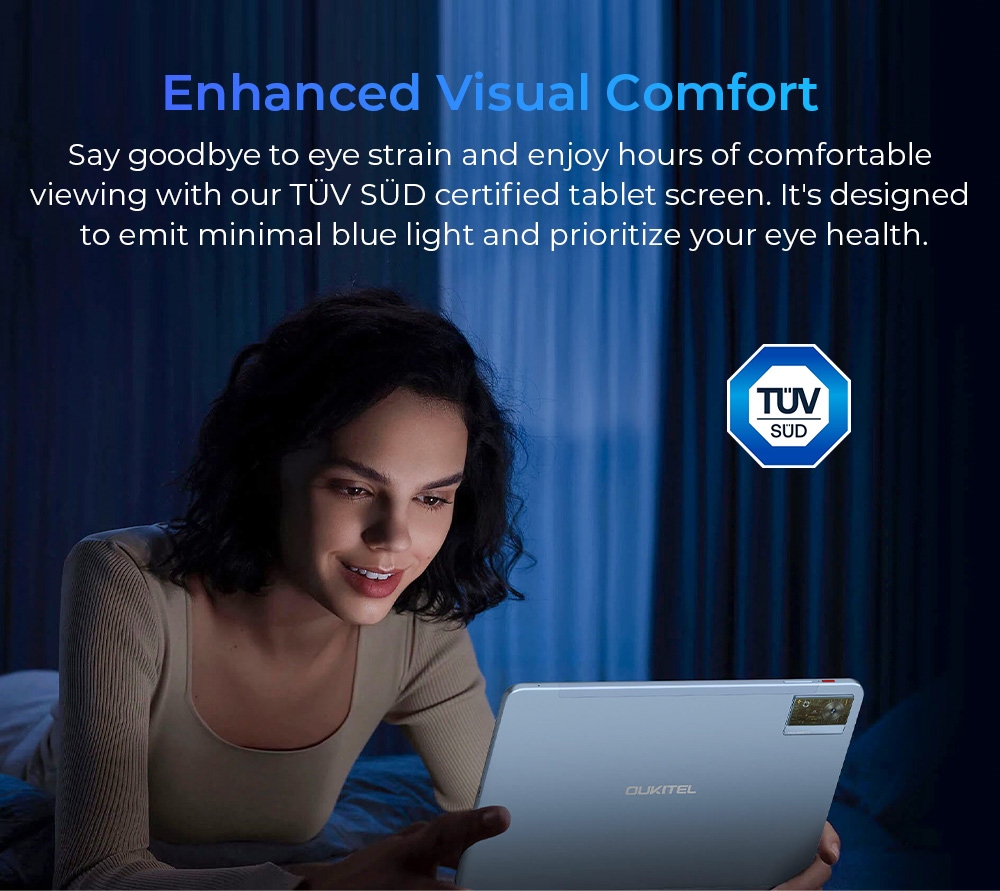 OUKITEL OT5 12-Inch Tablet, Android 13, 2000x1200 IPS Screen, MediaTek Helio G99, 12GB RAM 256GB ROM, 11000mAh Battery, Support Dual SIM Card, GPS/GLONASS/BDS/Galileo, 8MP Front Camera+16MP Main Camera+2MP Macro Camera, Bluetooth 5.2 - Green