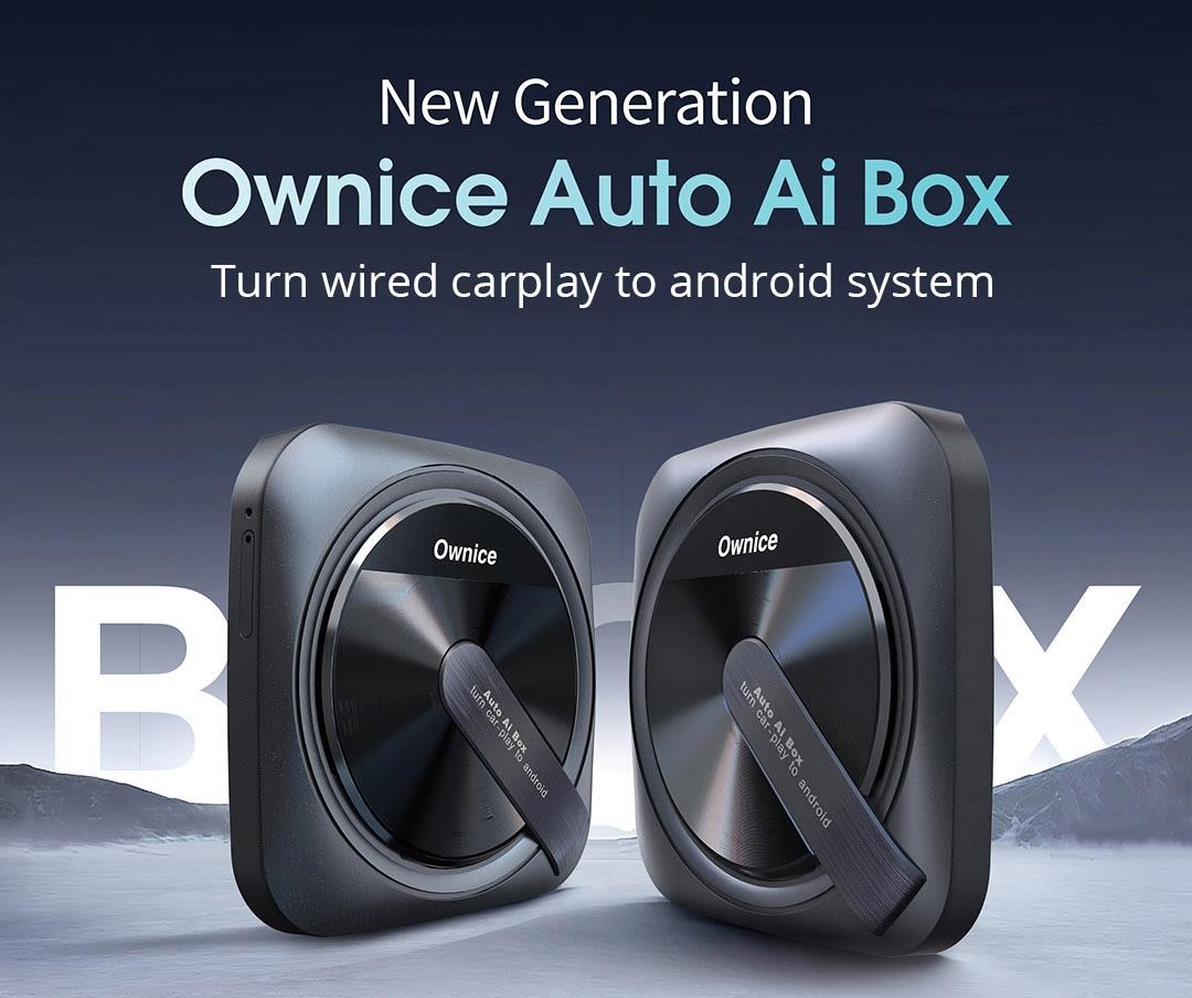 Ownice A1 Wired to Wireless Android Auto Ai Box, 4G LTE Network, GPS, Support Split Screen, for Original Car with Wired CarPlay, EAU Version