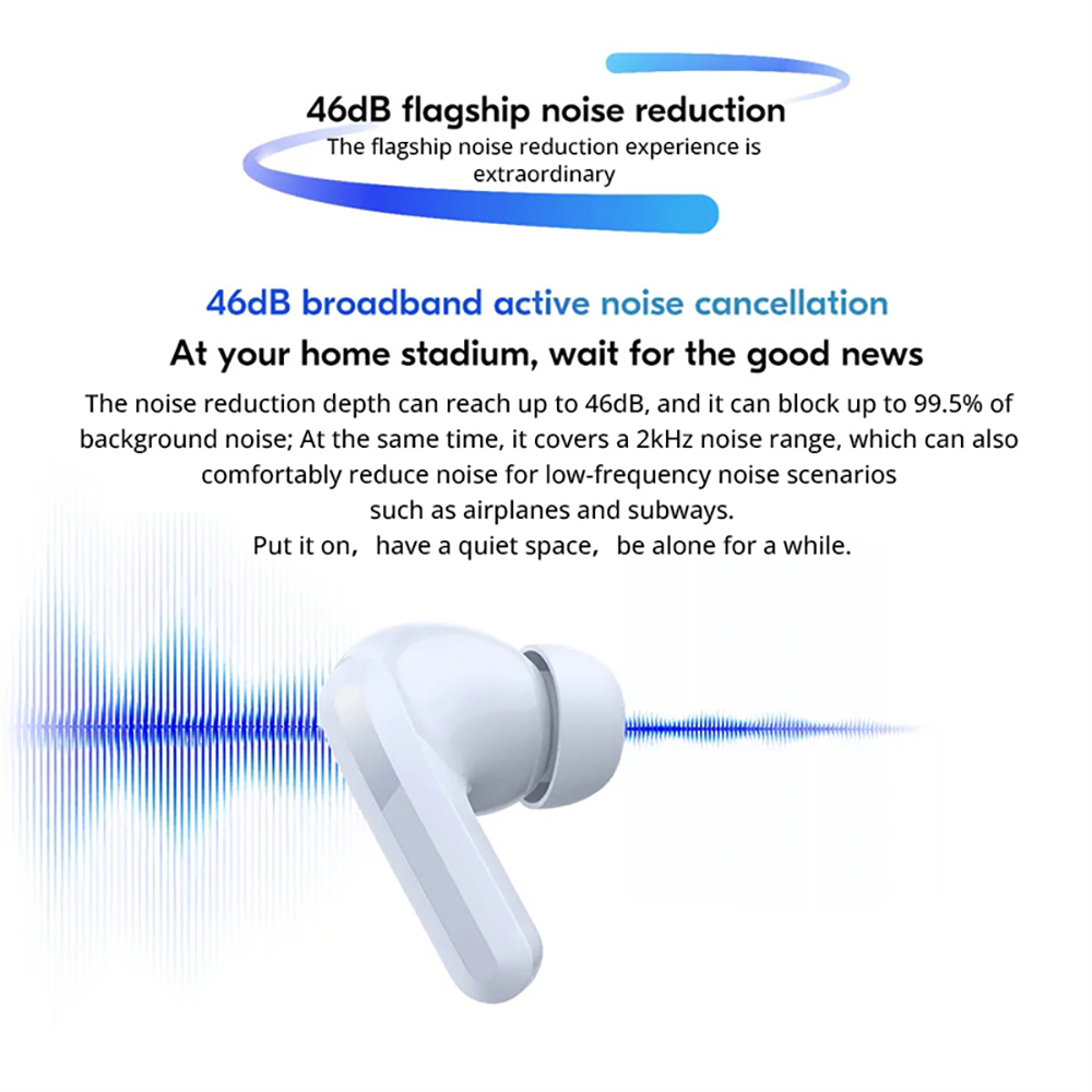 Redmi Buds 5 TWS Earbuds, 46dB ANC 4 EQ Sound Bluetooth 5.3 Chinese Version - Black