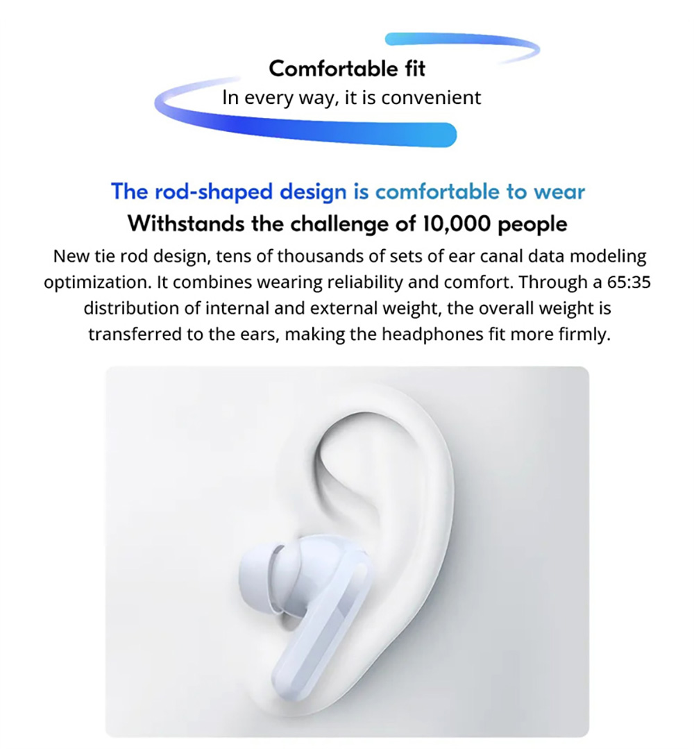 Redmi Buds 5 TWS Earbuds, 46dB ANC 4 EQ Sound Bluetooth 5.3 Chinese Version - Black