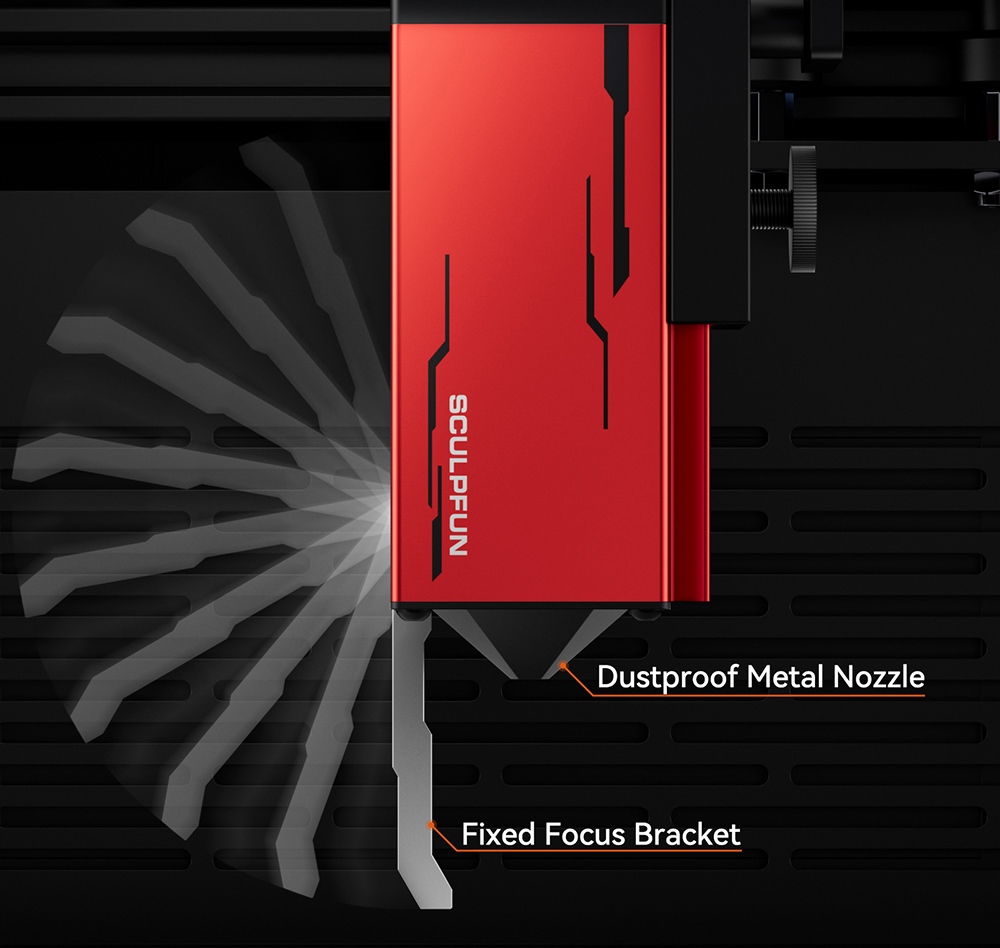 SCULPFUN iCube Pro Max 10W Laser Engraver, 0.08mm Laser Spot, 10000mm/min Engraving Speed, 32-bit Motherboard, Replaceable Lens, Smoke Filter, Temperature Alarm, App Connection, 120x120mm - US Plug