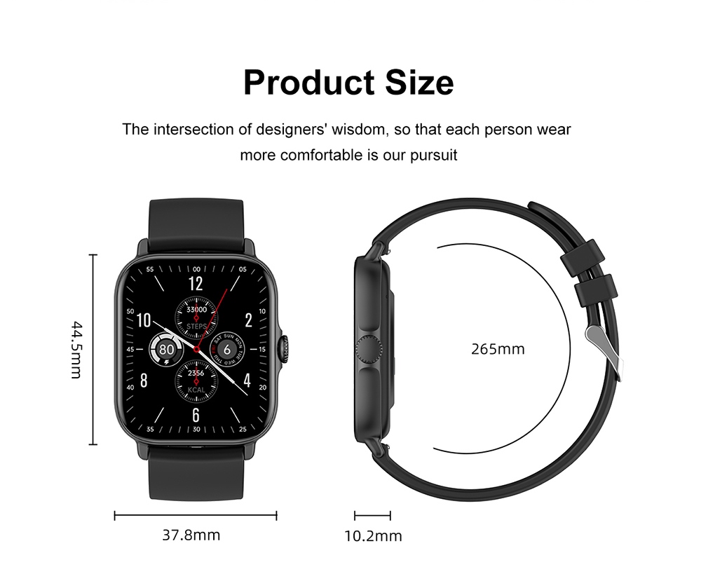 T12 Smartwatch 1.81'' Large Screen Sports Heart Rate Blood Oxygen Sleep Monitoring Bluetooth Calling - Red