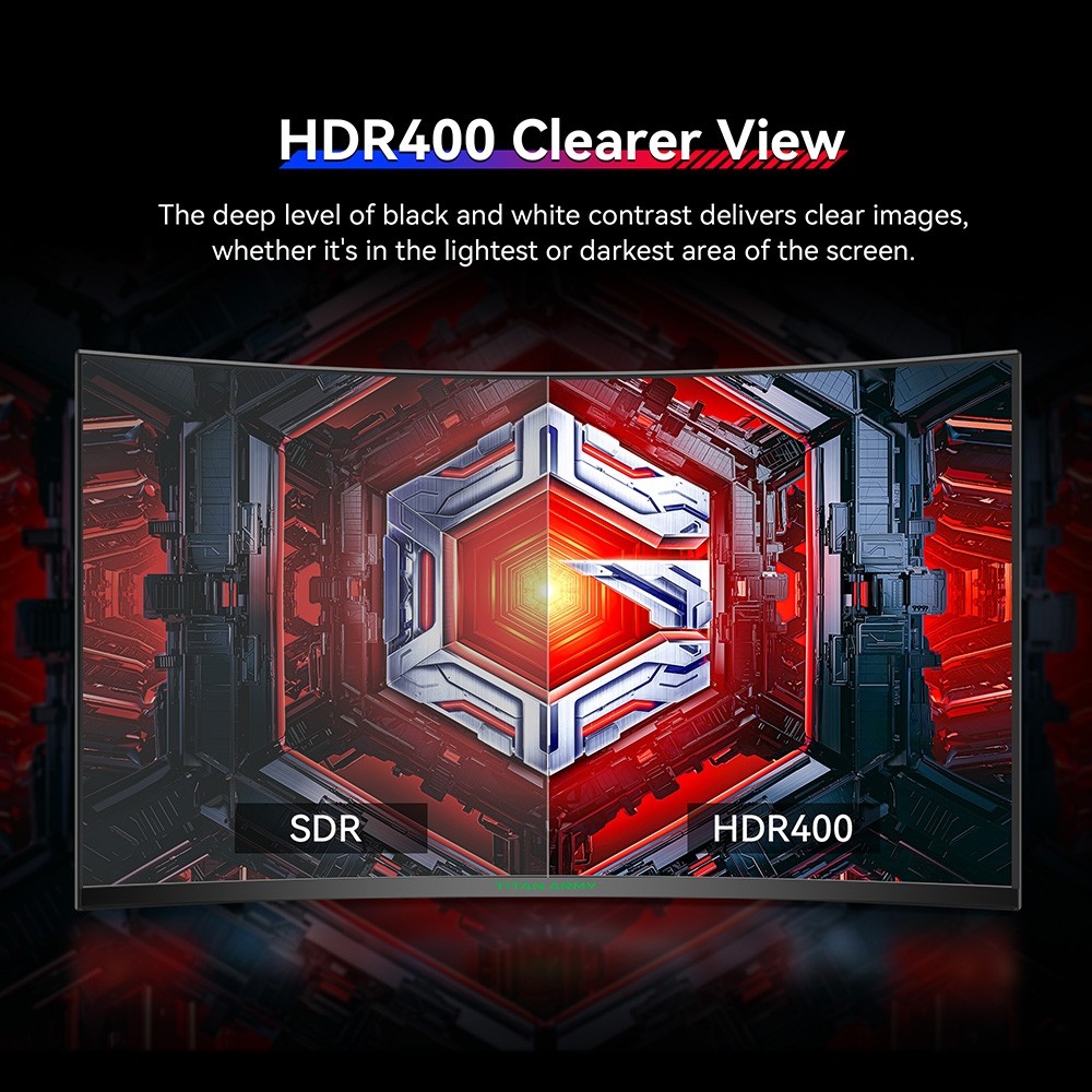 TITAN ARMY C32C1S Gaming Monitor, 31.5-inch 2560x1440 2K 1500R Curved Screen, 240Hz Refresh Rate, HDR400 Brightness, 1ms MPRT, Adaptive Sync, 99% sRGB, Support PIP & PBP Display, Low Blue Light