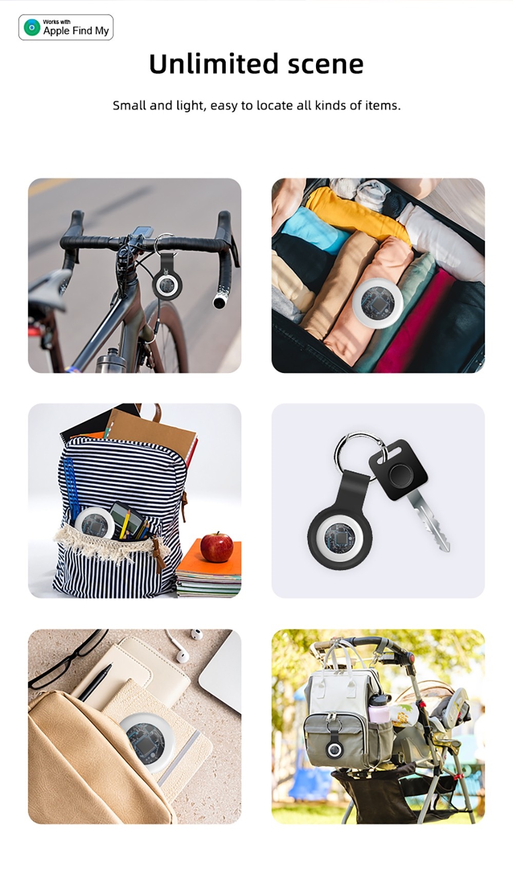 TX02 Anti Lost Tag Smart Tag Key Finder Item Locator Tracker Reminder - White