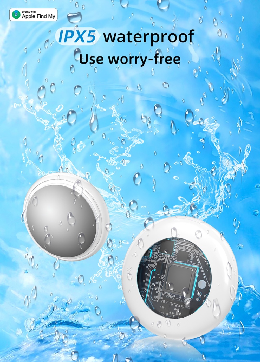 TX02 Anti Lost Tag Smart Tag Key Finder Item Locator Tracker Reminder - White