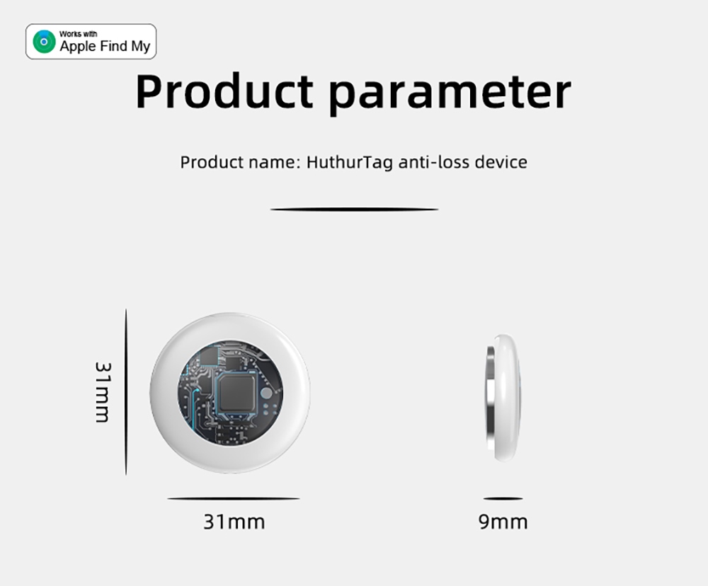 TX02 Anti Lost Tag Smart Tag Key Finder Item Locator Tracker Reminder - White