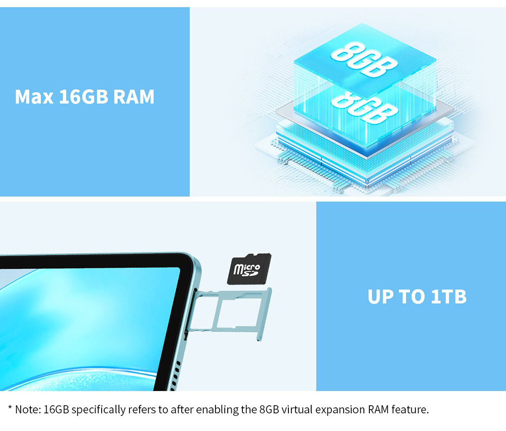 Teclast M50HD 10.1-inch Tablet, 1920x1200 IPS Screen, Unisoc T606 8-Core, 8GB RAM+128GB ROM, Android 13, 5MP+13MP Camera, 6000mAh Battery Type-C Charging, GPS/Galileo/GLONASS/BDS, 2.4G/5G Dual band WiFi Bluetooth 5.0, Dual 4G SIM/Micro SD Slot - EU