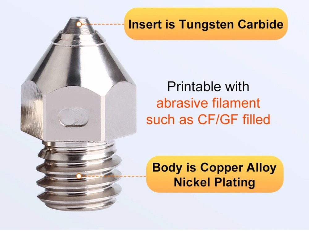 Trianglelab 0.6mm Tungsten Carbide MK8 ZSTC Nozzle