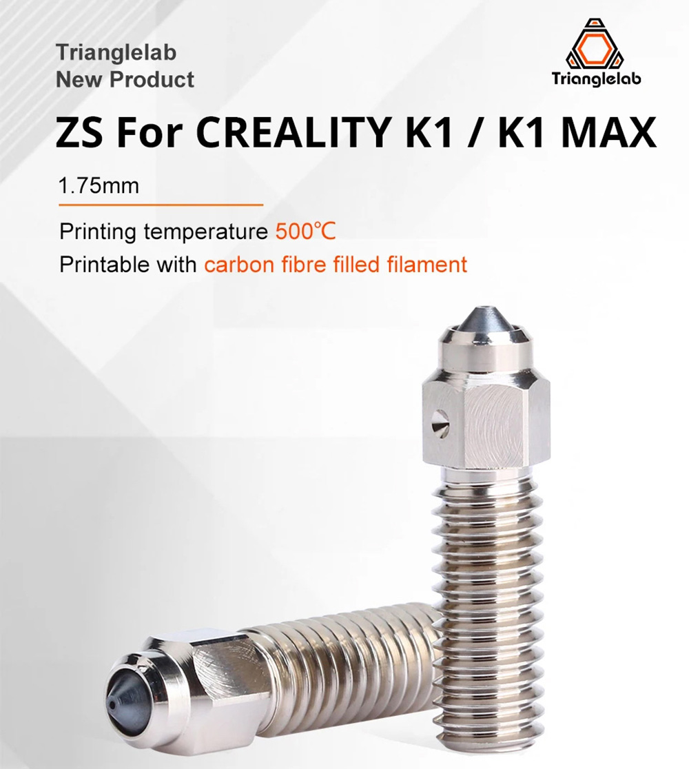 Trianglelab 0.8mm ZS K1 Hardened Steel Copper Alloy Nozzle for Creality K1 / K1 Max