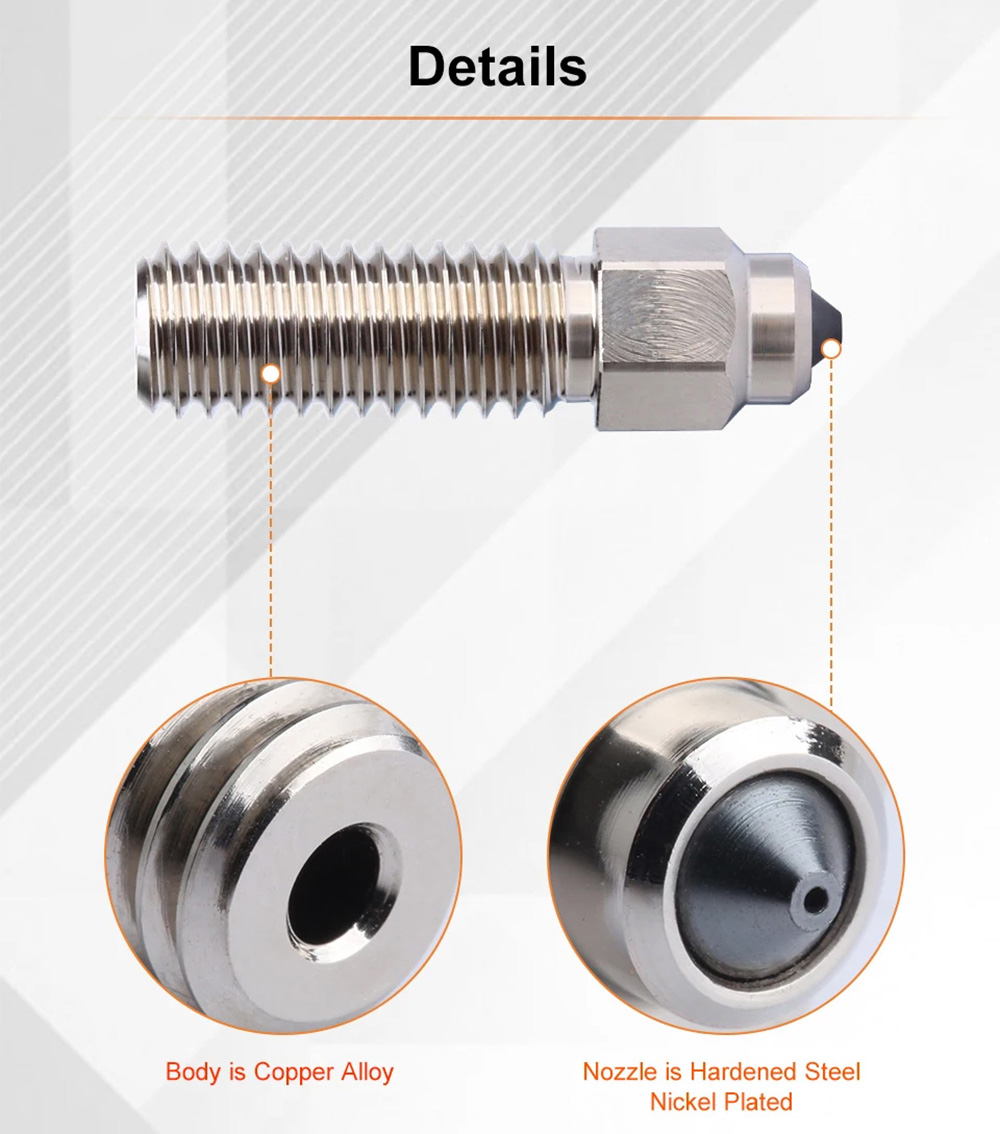 Trianglelab 0.8mm ZS K1 Hardened Steel Copper Alloy Nozzle for Creality K1 / K1 Max