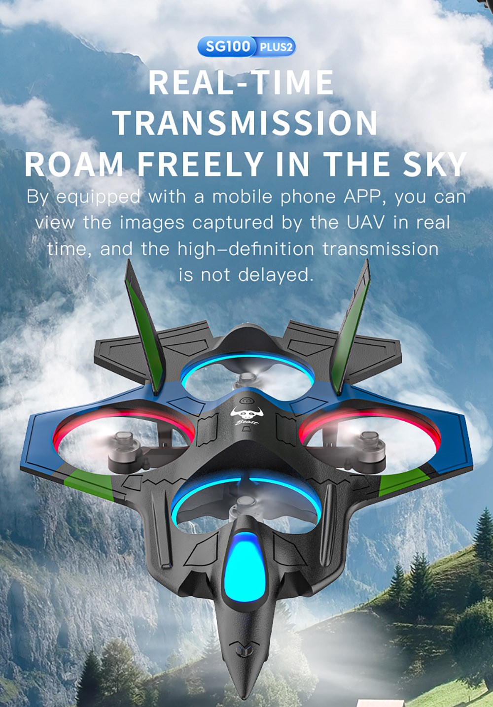 ZLL SG100 Plus 2 RC Glider Drone with HD Camera, Brushless Motor 360° Stunt Tumble 3 Gear Speeds - 3 Batteries