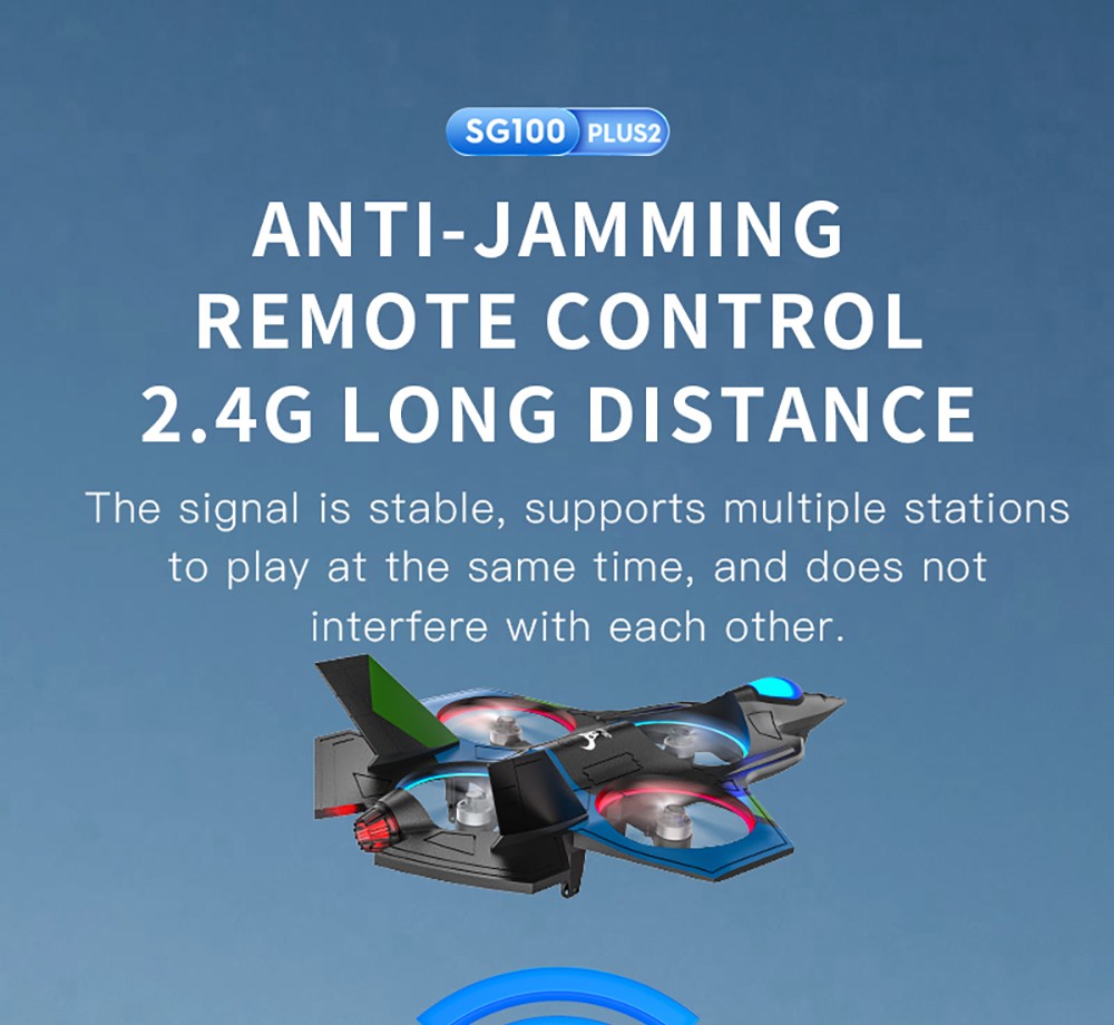 ZLL SG100 Plus 2 RC Glider Drone with HD Camera, Brushless Motor 360° Stunt Tumble 3 Gear Speeds - 3 Batteries