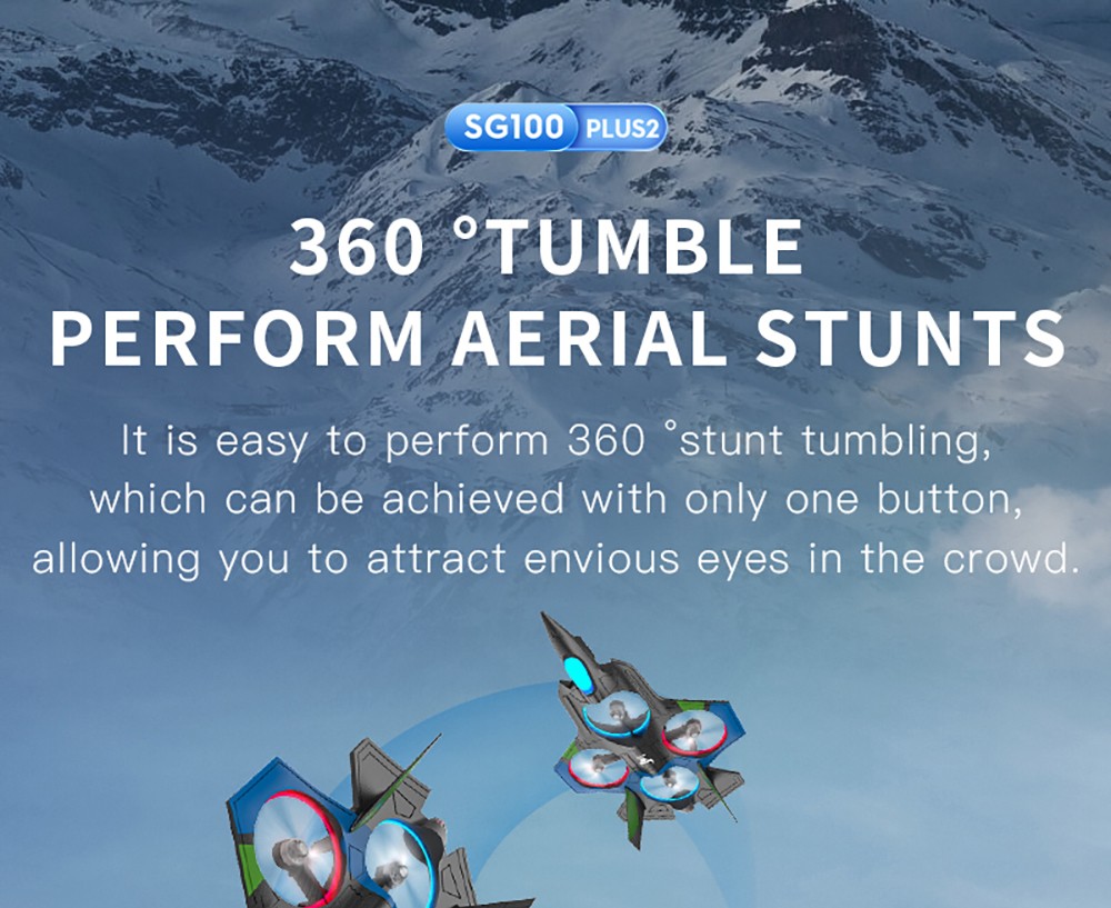 ZLL SG100 Plus 2 RC Glider Drone with HD Camera, Brushless Motor 360° Stunt Tumble 3 Gear Speeds - 3 Batteries