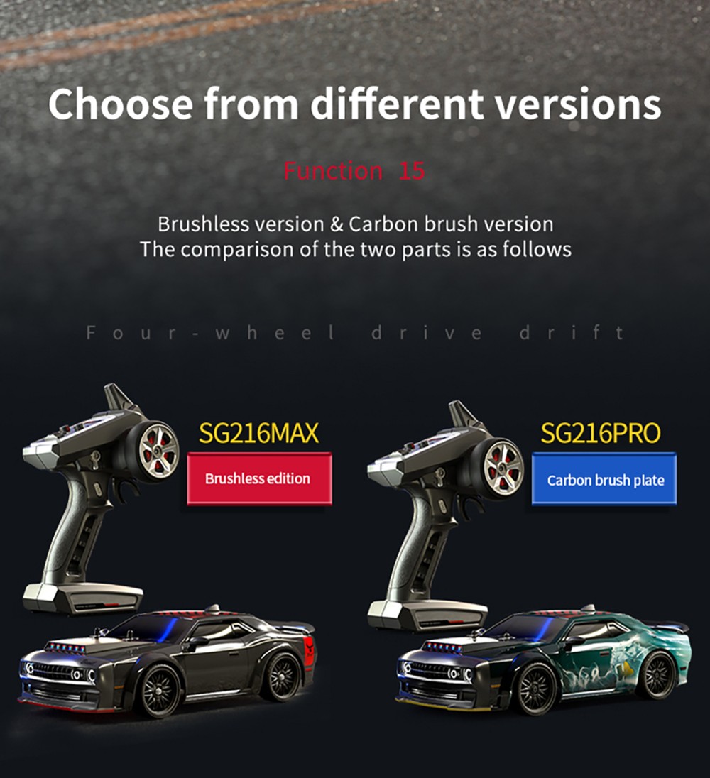 ZLL SG216 Max 4WD RC Car 4500 KV Brushless Motor 70km/h 2.4GHz Full Ratio Throttle/Steering - 3 Batteries