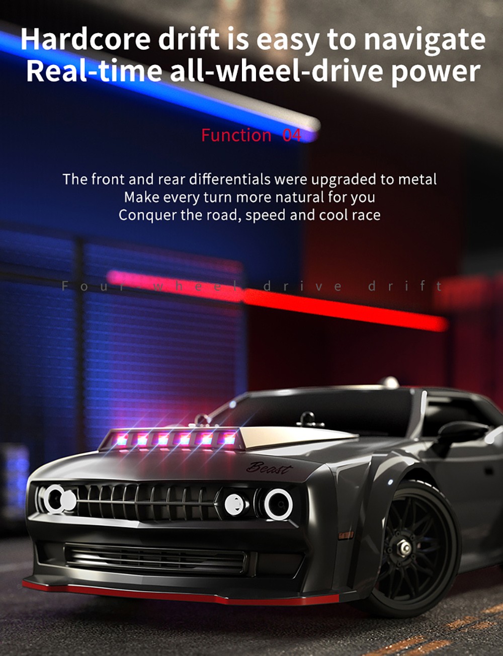 ZLL SG216 Pro 4WD RC Car Carbon Brush Magneto 40km/h 2.4GHz Full Ratio Throttle/Steering - 3 Batteries