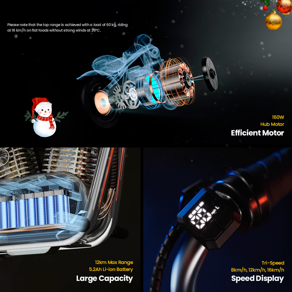 HYPER GOGO Pioneer 12 Plus with App Electric Motorcycle for Kids, 24V 5.2Ah 160W with 12'x3' Tires, 12KM Top Range - Blue