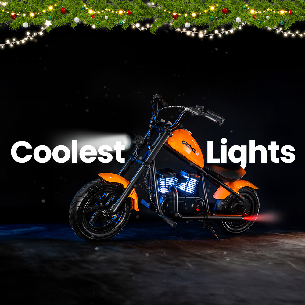 HYPER GOGO Cruiser 12 Plus Electric Motorcycle for Kids 24V 5.2Ah Battery 160W Motor 10MPH Max Speed 12