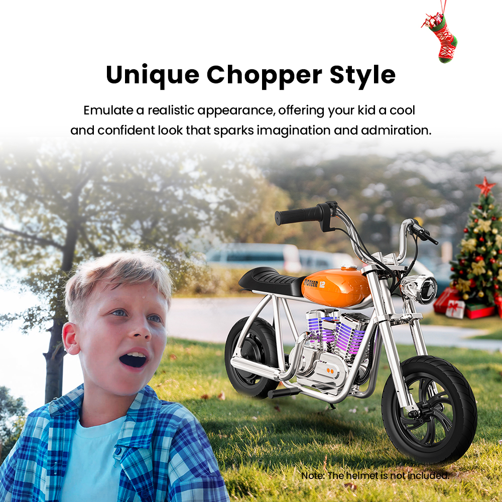 HYPER GOGO Pioneer 12 Plus mit App, Elektromotorrad für Kinder, 24 V, 5,2 Ah, 160 W mit 12'x3'-Reifen, 12 km Top-Reichweite – Grün