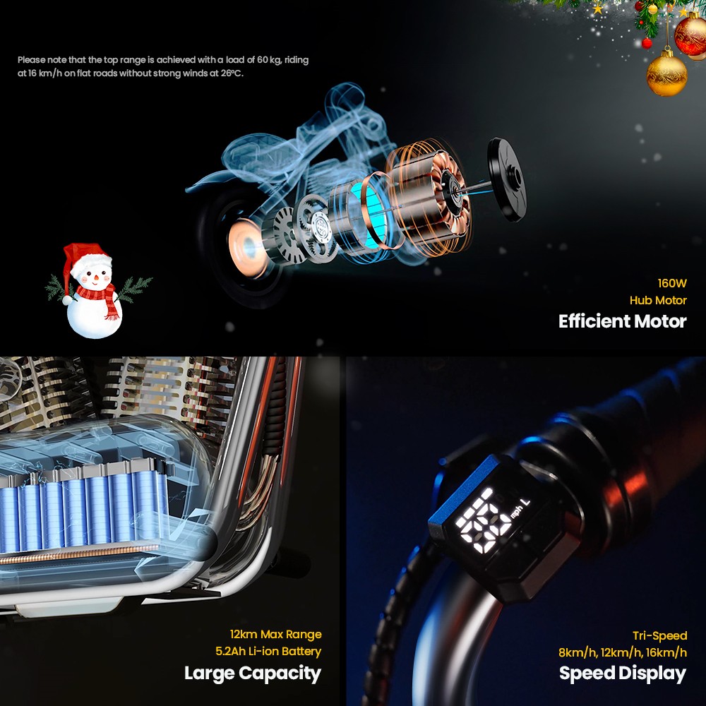 HYPER GOGO Challenger 12 Plus with App Electric Motorcycle for Kids 12'' Pneumatic Tires Bluetooth Speaker Fog - Blue