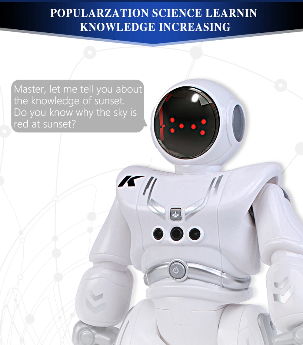 JJRC R18 RC Robot 2.4G Gesture Sensing Programmable Remote Control Music Dance Robot Toy - White