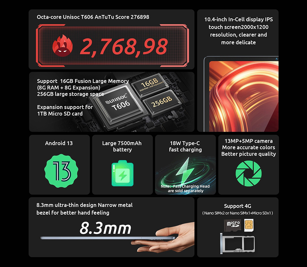 BMAX MaxPad i11 Plus (new) 4G Tablet, 10.4