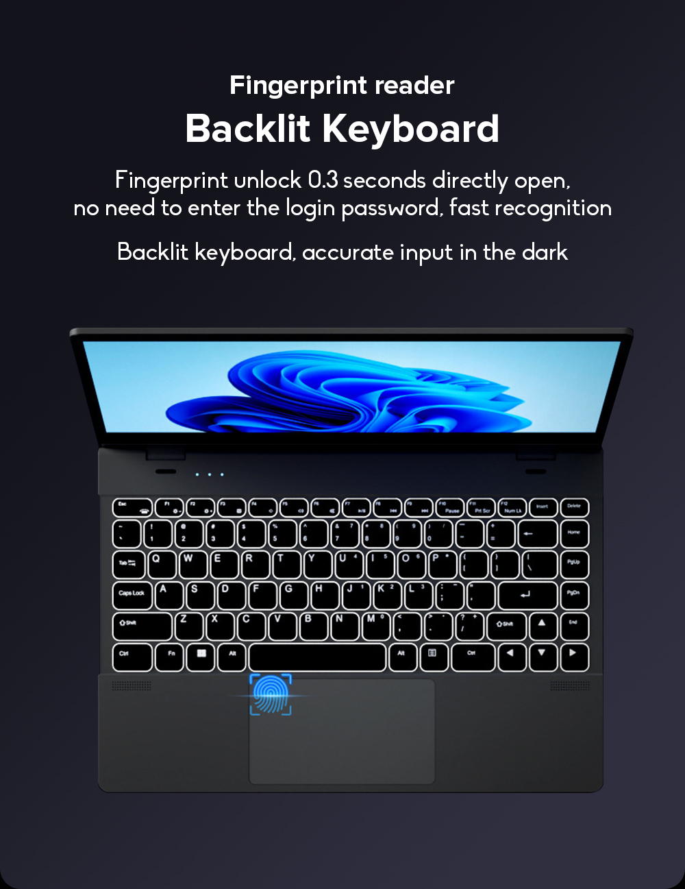 Ninkear N14 14 inch 4K Screen Intel N95 CPU, 12GB LPDDR5 RAM 1TB SSD, Windows 11 Home, 360° Flipping & Folding, Fingerprint Recognition