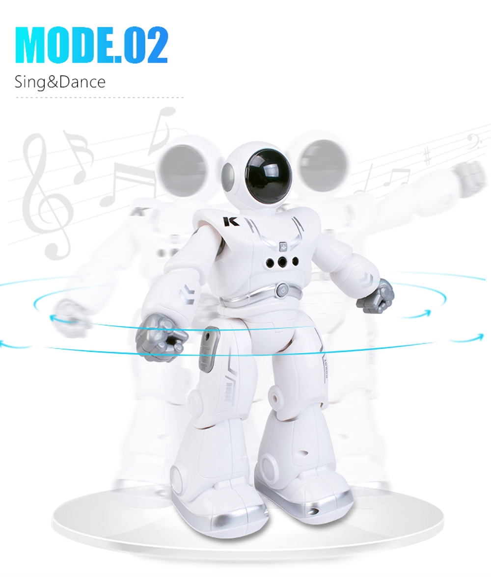 JJRC R18 RC Robot 2.4G Gesture Sensing Programmable Remote Control Music Dance Robot Toy - White
