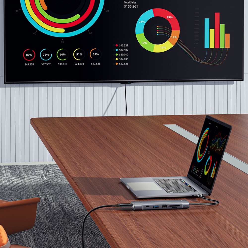 Essager 8-in-1 USB Hub With SSD Storage, USB Type-C to HDMI, Compatible Laptop Dock Station for MacBook Pro, MacBook Air, Support Windows, Linux, iPad OS