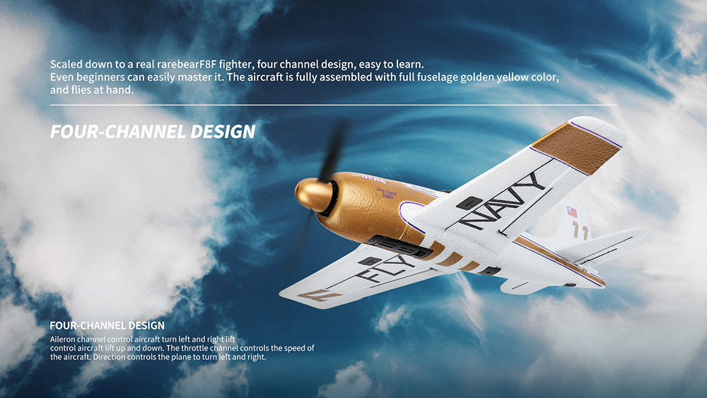 XK A260 F8F RC Airplane 384mm Wingspan 2.4G 4CH 3D/6G System RTF