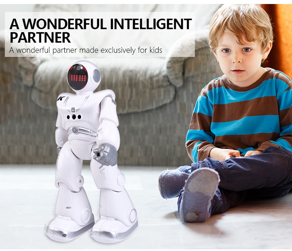 JJRC R18 RC Robot 2.4G Gesture Sensing Programmable Remote Control Music Dance Robot Toy - White